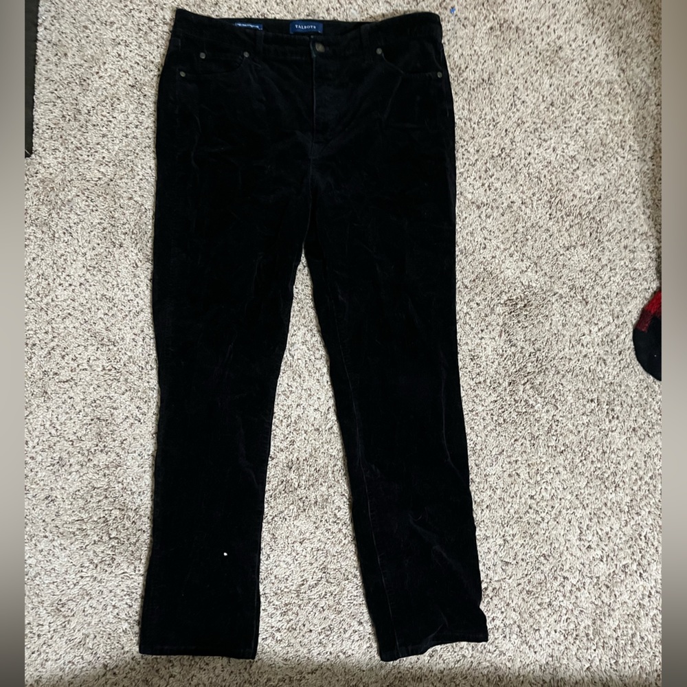 black corduroy straight leg pants